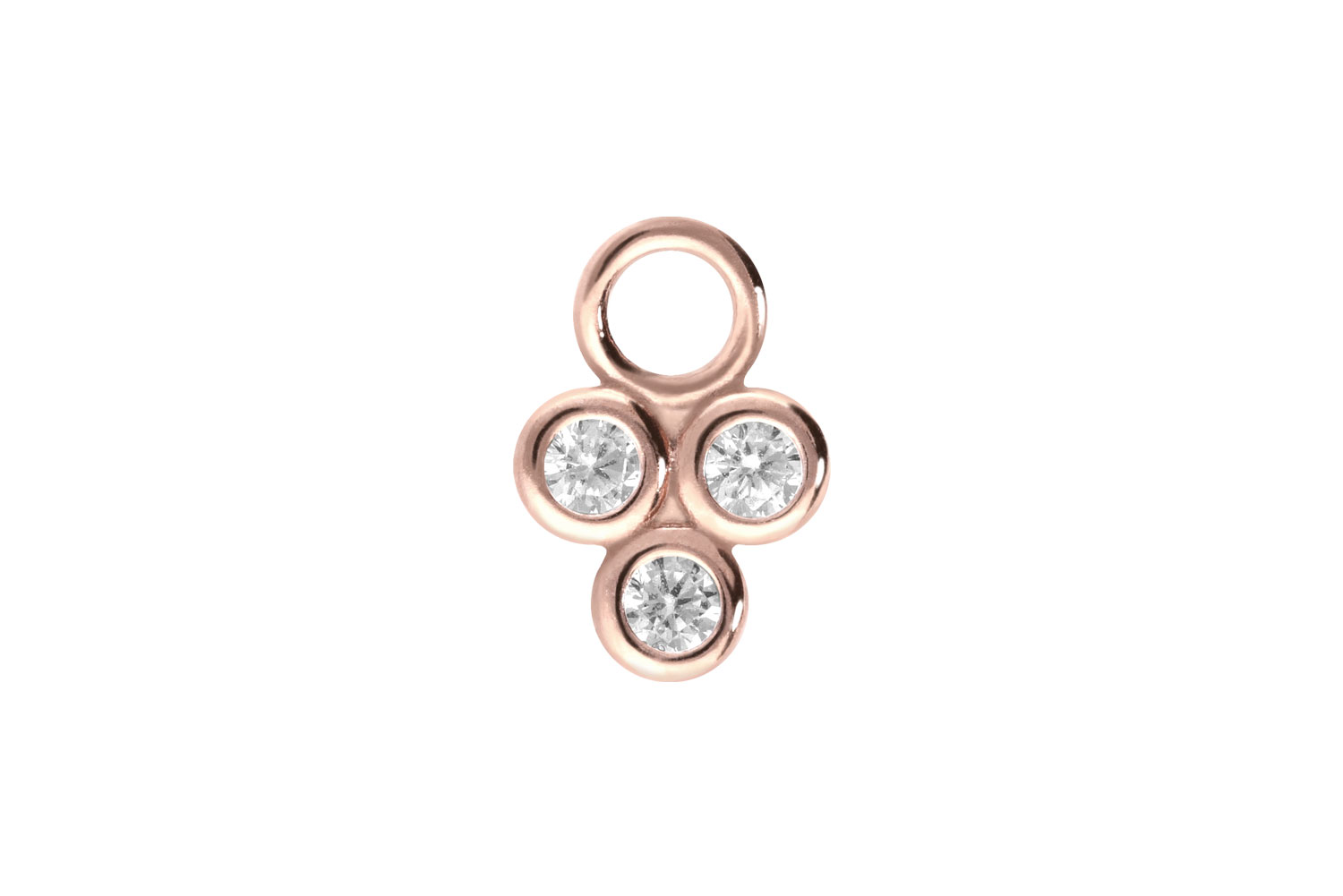 Chirurgenstahl Anhänger für Clicker 3 EINGEFASSTE KRISTALLE von Piercingline